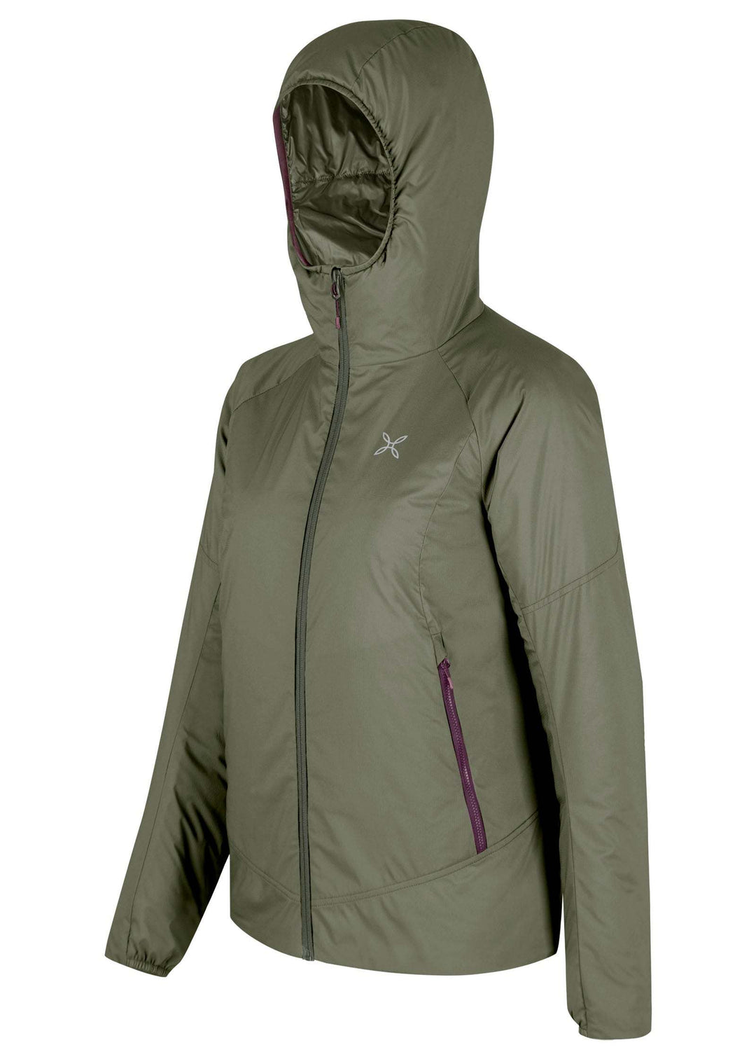 Giacca Dolomiti da donna con cappuccio in tessuto antivento e idrorepellente, colore verde.