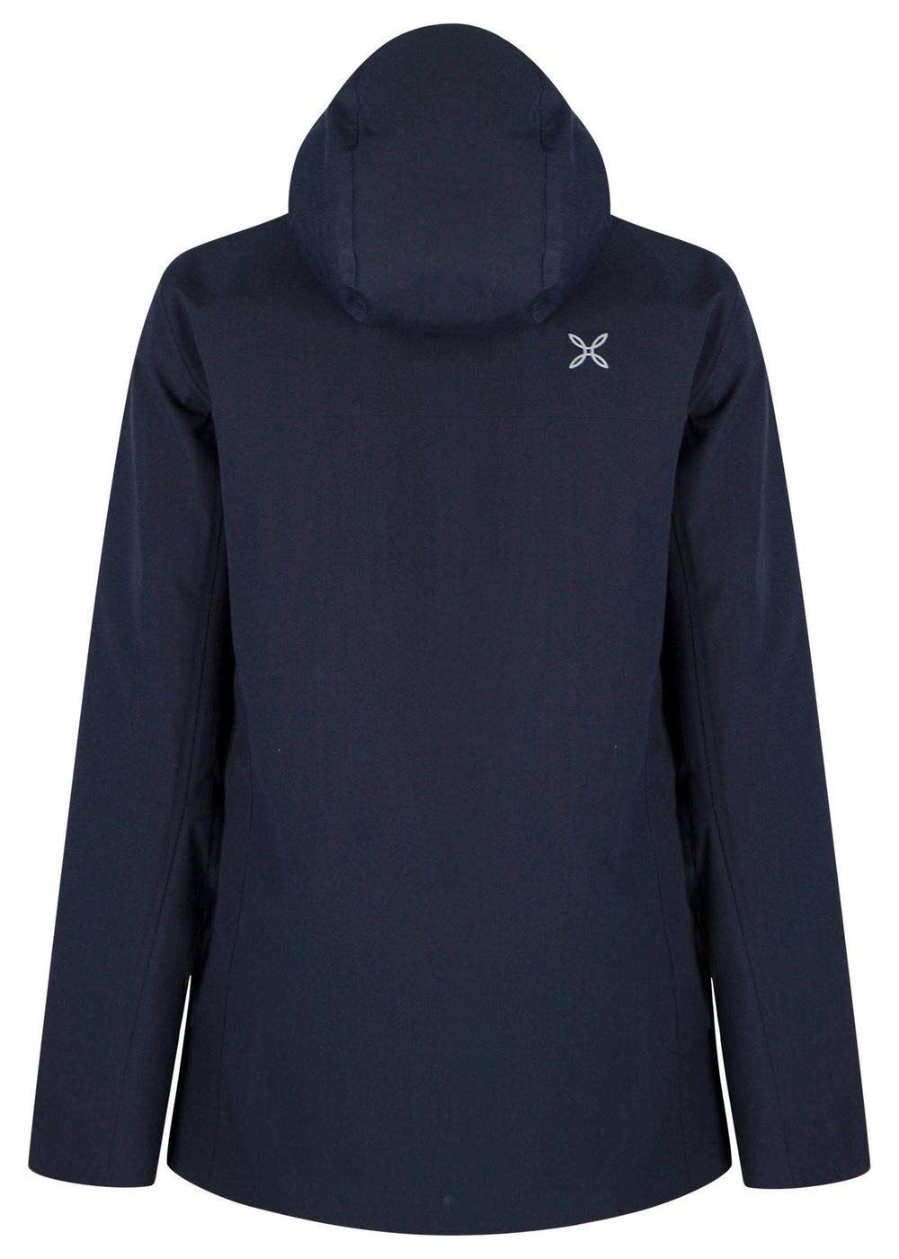 Giacca Gavia 3 in 1 da donna con cappuccio in materiale impermeabile e traspirante, colore nero, vista posteriore.