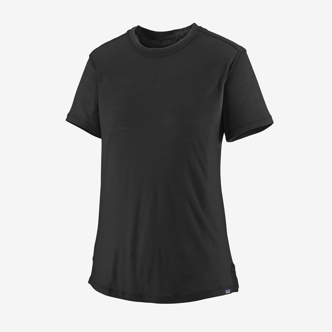 Women's Cap Cool Merino Blend Shirt, breathable and odor-controlling merino wool design, Fair Trade Certified, black.