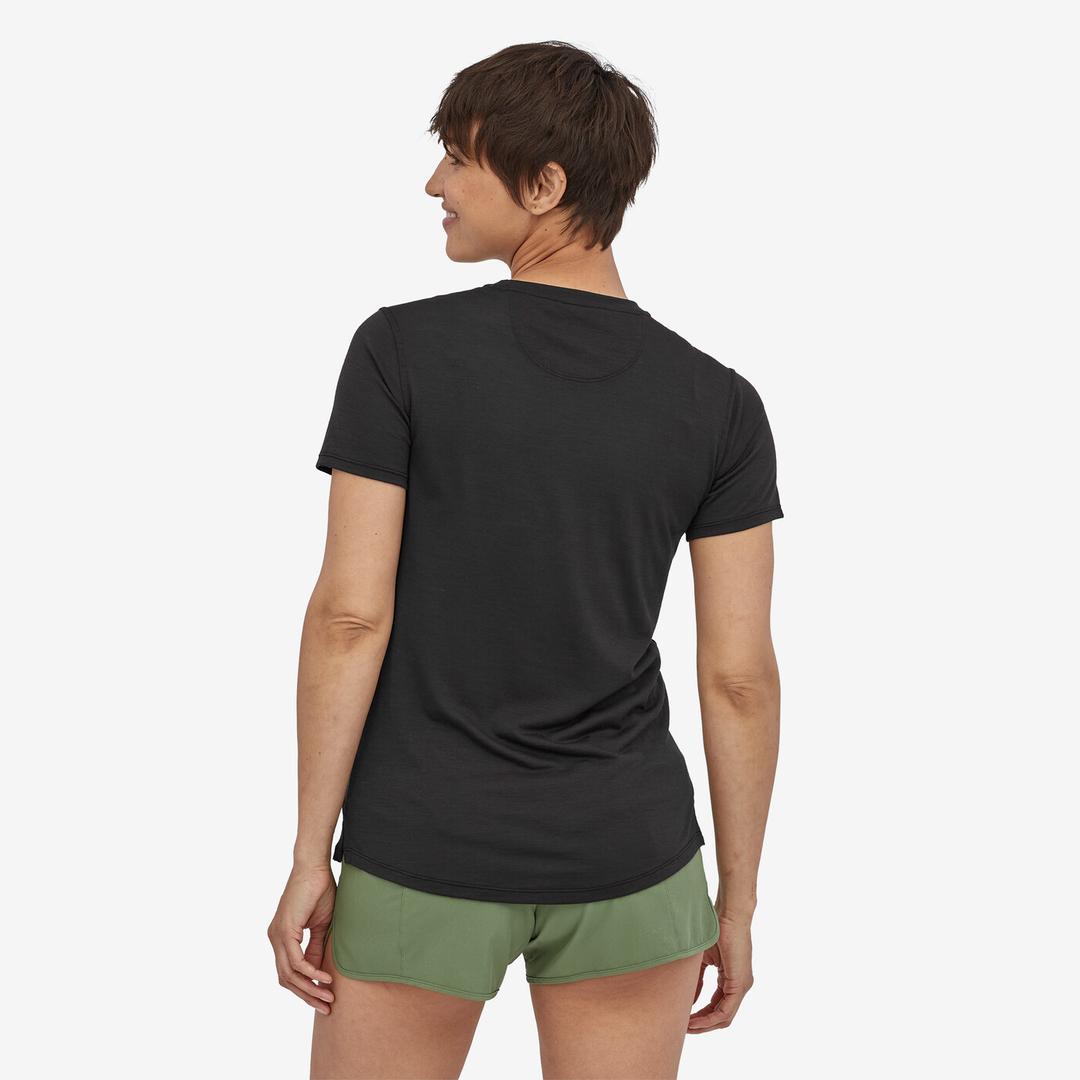 Cap Cool Merino Blend Shirt, breathable merino wool, black, back view.