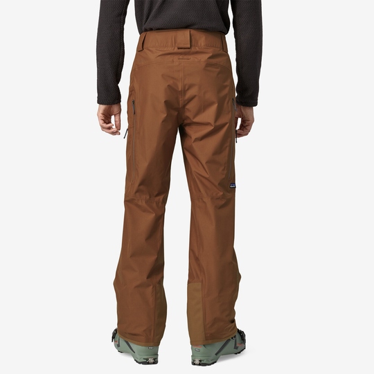 Powder Town Pants (Reg) in brown, featuring adjustable waist, waterproof fabric, and cargo pockets.