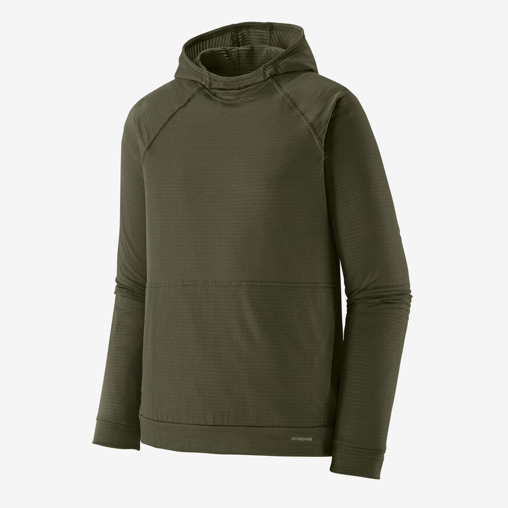 Cap Thermal Hoody in olive green, designed with Polartec® Power Grid™ fabric for warmth and breathability, featuring a front kangaroo pocket and hood.
