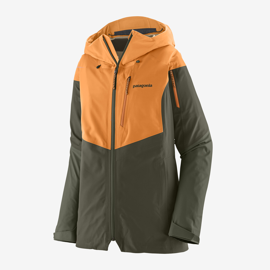 Women's Snowdrifter Jacket, flexible PFC-free fabric, H2No™ Performance, orange and green, Fair Trade Certified™.