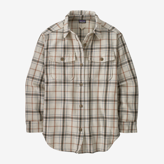 Fjord Loft Overshirt Jacket in organic cotton flannel with button closure and chest pockets.