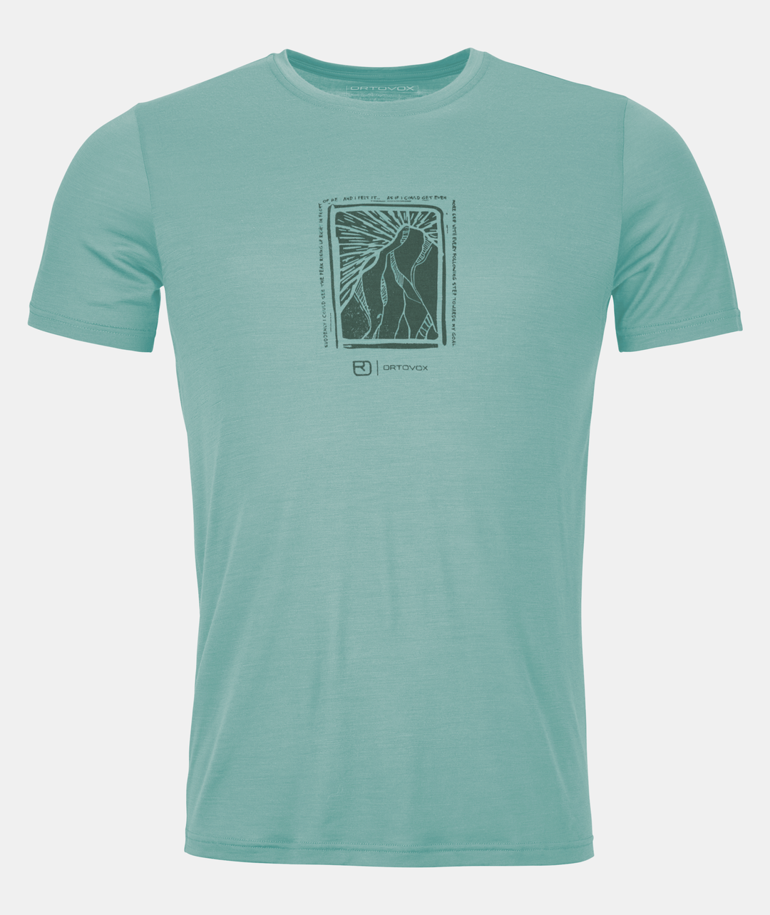 Men's 120 Cool Tec Mtn Duo T-Shirt with Merino and Tencel fabric, eco-friendly and quick-drying, ideal for mountain sports in hot weather.