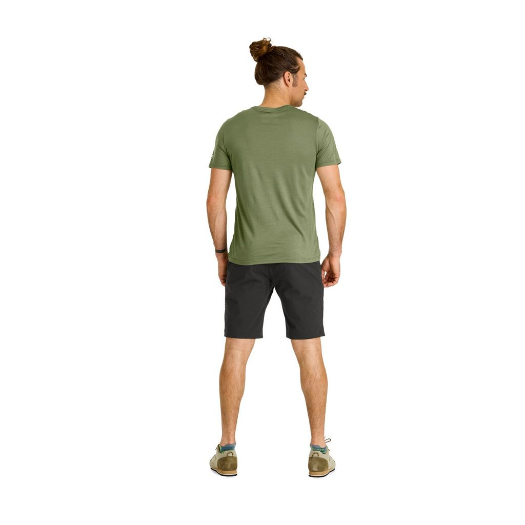 120 MERINO COOL TEC lightweight men's mountain stripe T-shirt with Merino wool and TENCEL Lyocell for quick-drying and cooling performance
