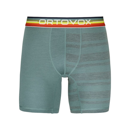 Men's 185 Rock'N'Wool Boxer in Merino wool with colorful waistband for winter adventures.
