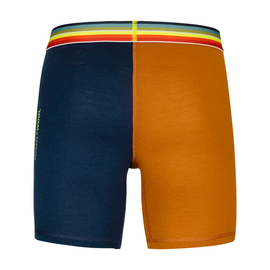 Boxer uomo in lana Merino 185 Rock'N'Wool, design colorato invernale, comfort e regolazione termica.