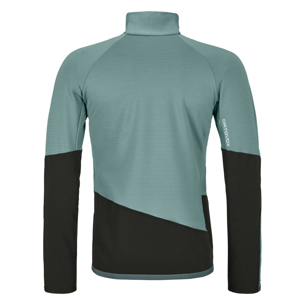 Men's fleece rib jacket with merino wool, breathable and durable.