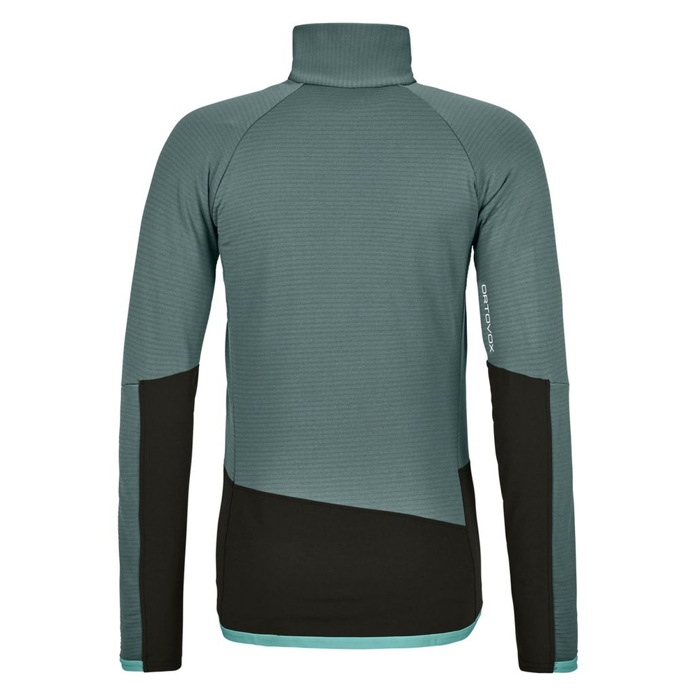 Women's Fleece Rib Jacket with Merino wool, breathable and durable for climbing.