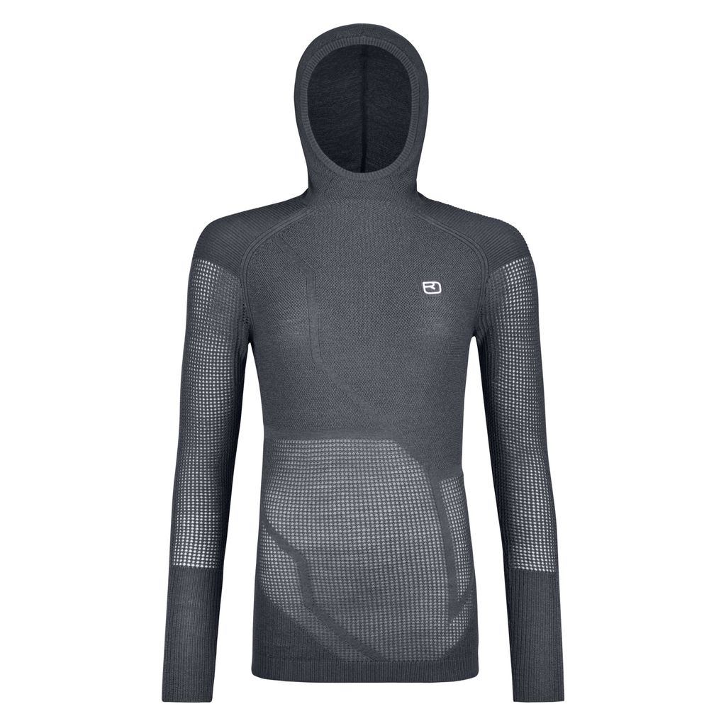 Merino Thermovent Hoody in lightweight and breathable Merino wool, designed for warmth and comfort in cold conditions.