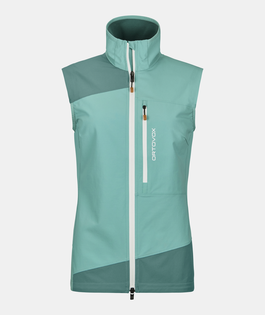 Women's Pala Light Vest for alpine climbing with reinforced shoulders, breathable fabric, and an athletic fit.