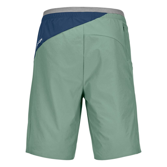 Piz Selva Shorts M for men in light green and blue, featuring Merino waistband.