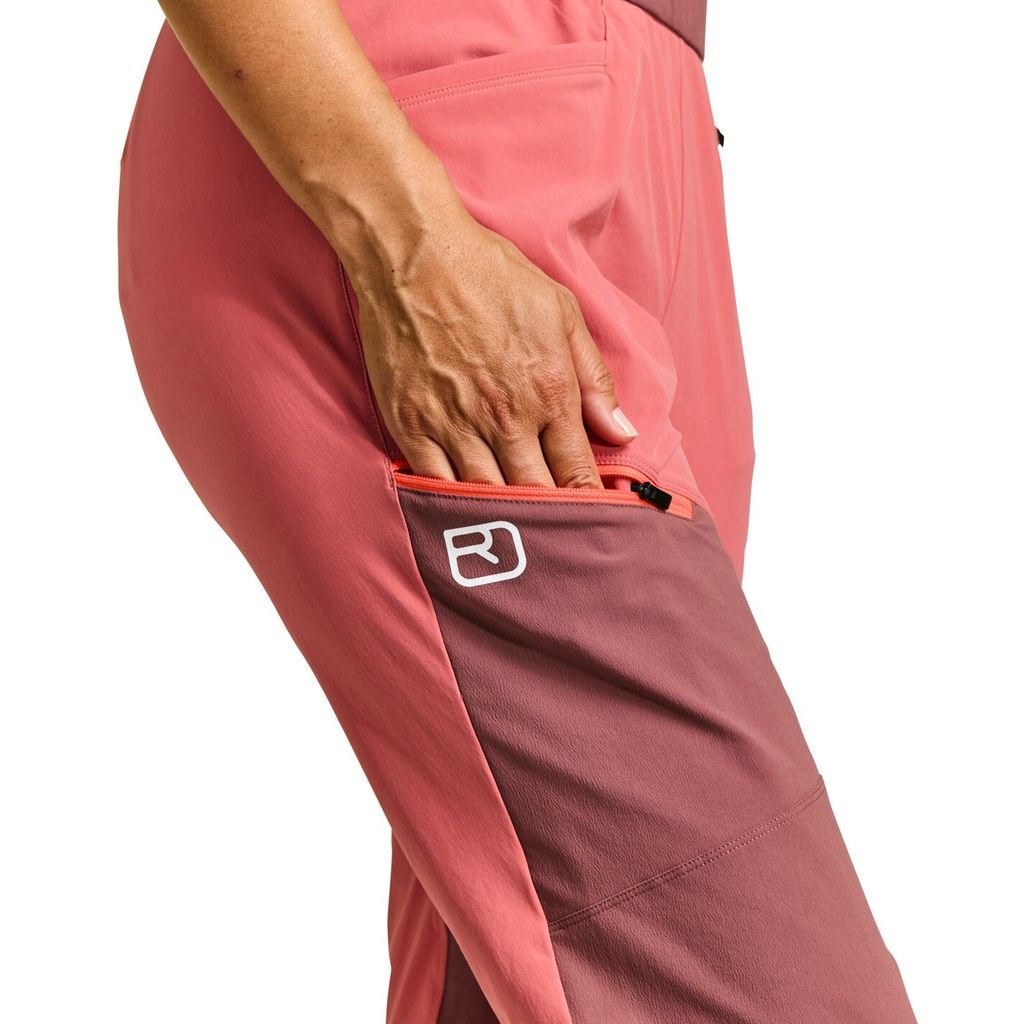 Lightweight and robust women's climbing Vajolet Pants with adjustable hem and water-repellent, breathable fabric.