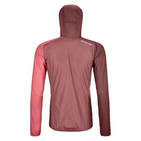 Lightweight women's windbreaker jacket, anti-wind, water-repellent with Merino wool mix.