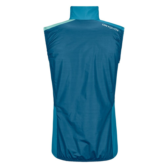 Windbreaker Vest W - lightweight, windproof, water-repellent women's vest with Merino wool and ergonomic design for alpine excursions.