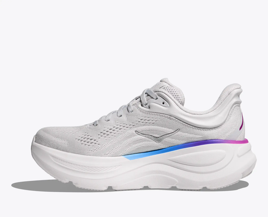 Ultra-cushioned Bondi 9 running shoe with breathable mesh and Durabrasion Rubber outsole.