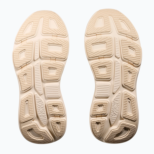 Outsole of HOKA Bondi 9 showcasing durable rubber with textured grip pattern.