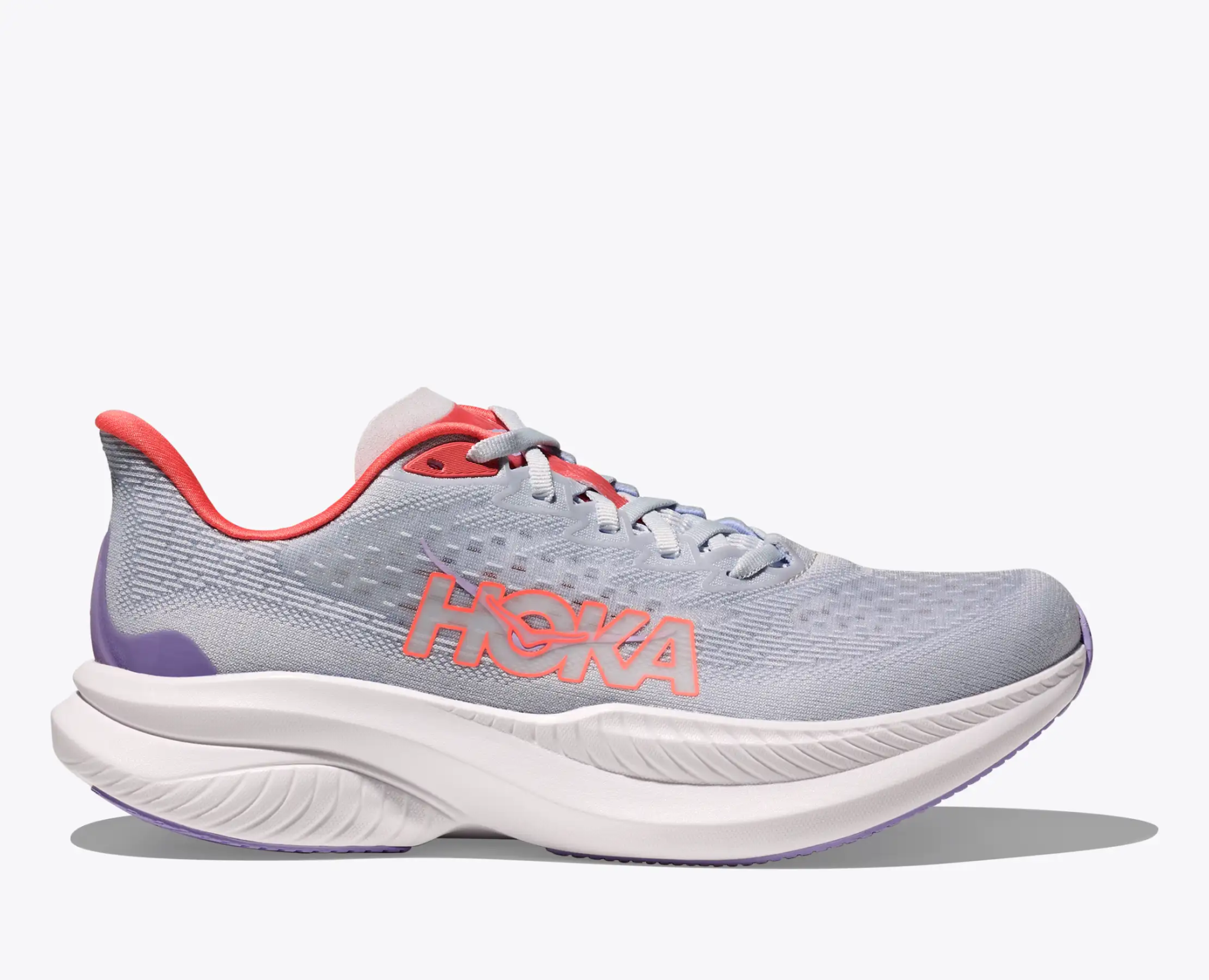 W Mach 6 running shoe with lightweight design, creel jacquard upper, and innovative foam midsole for enhanced energy return.