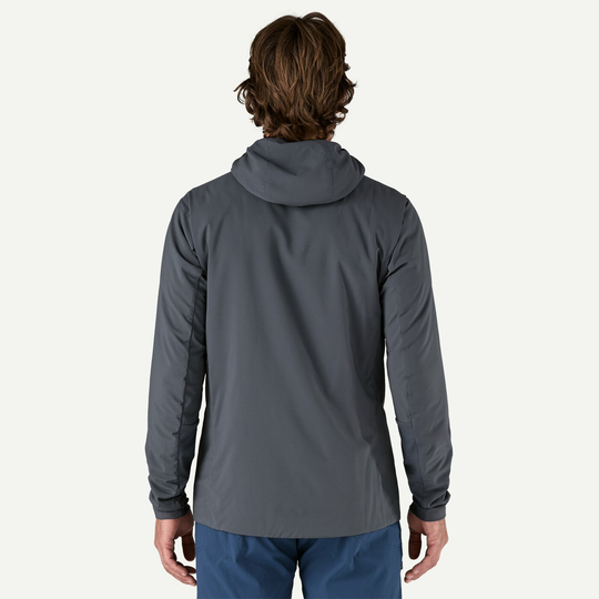 Nano-Air Ultralight Full-Zip Hoody back view, flexible, lightweight, breathable jacket for cold weather activities.