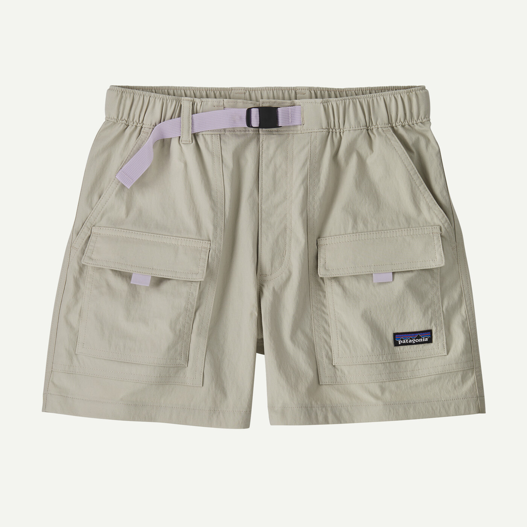 Women's outdoor everyday shorts made from recycled nylon with adjustable waistband and cargo pockets.