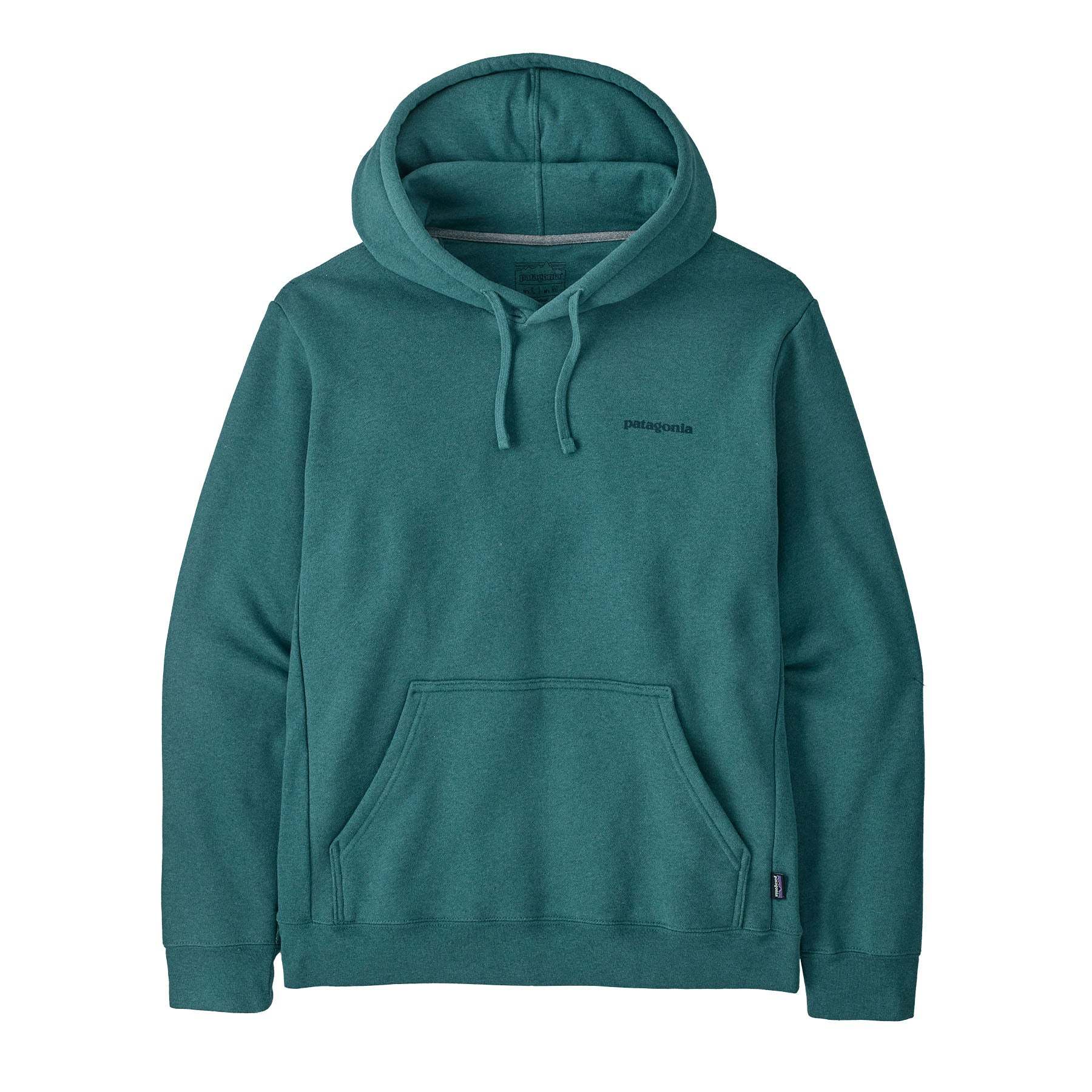 Green Boardshort Logo Uprisal Hoody made from recycled materials with adjustable hood and kangaroo pocket.