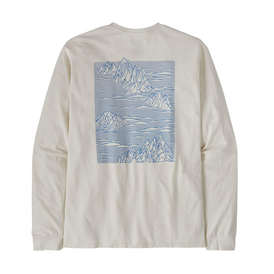 Long-Sleeved Strataspire Responsibili-Tee with Fitz Roy graphic, made from recycled materials, Fair Trade Certified.