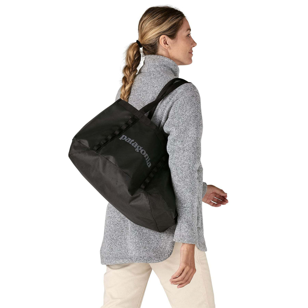 25L Black Hole Tote, lightweight recycled polyester, Fair Trade Certified.
