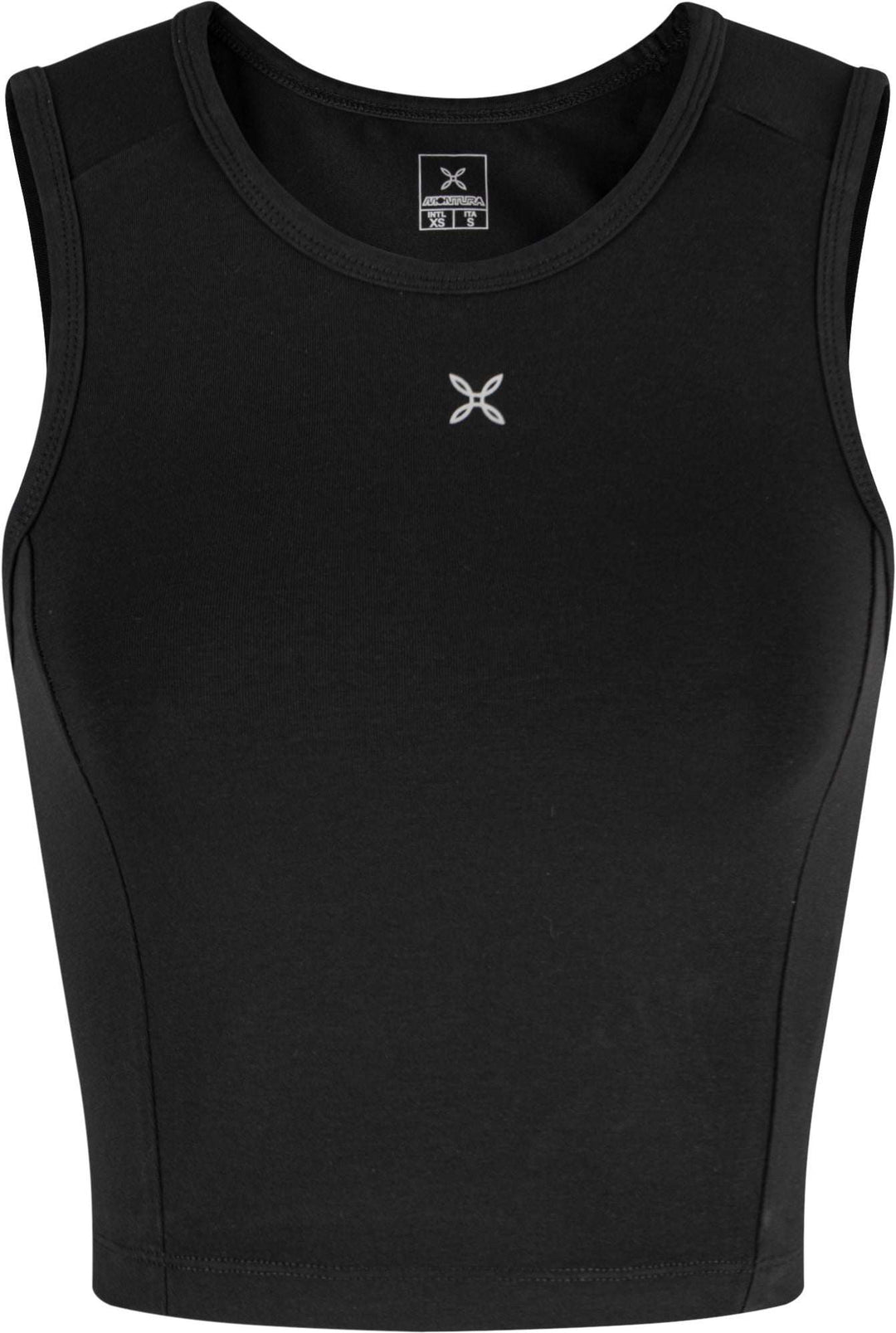 Shiva Tank Top Woman in black stretch cotton jersey, ideal for climbing and outdoor activities.