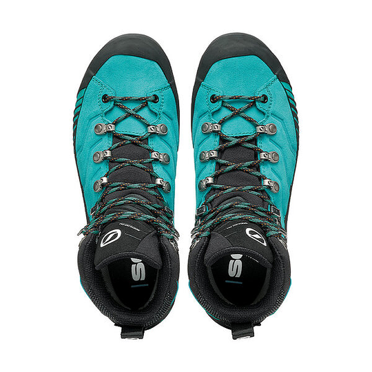 Ribelle Trk Gtx Wmn trekking boots with GORE-TEX, blue color, top view.