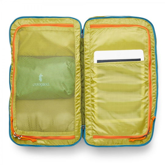 Allpa Mini 20L Travel Pack with suitcase-style opening and internal pockets.