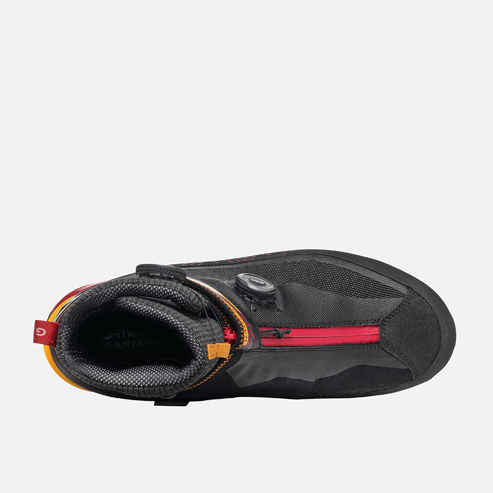 Winter hiking boot "Tower 3.0 Extreme Gtx" with BOA Fit System, semi cramponable, black with red accents, elastic gaiter.