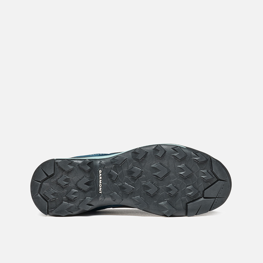 Dragontail WP mountain hiking shoes with waterproof suede upper and extended lace design.