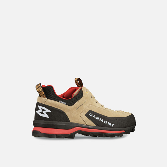 Dragontail WP hiking shoes, suede, waterproof, extended lacing, increased forefoot volume.