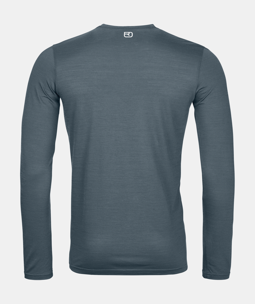 Cool Clean long-sleeve shirt in blue, rear view.