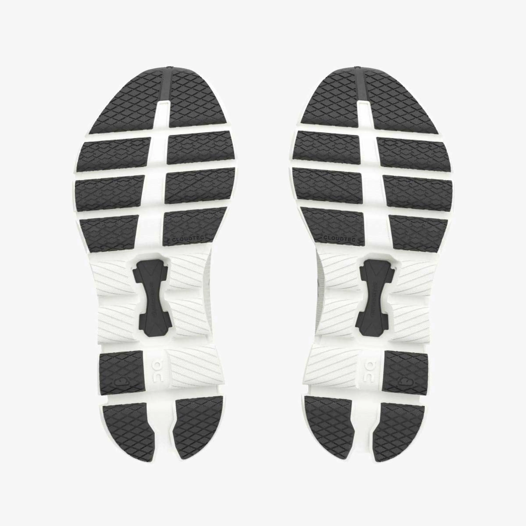 Sole view of Cloud X 4 M training shoes with black and white rubber detailing.