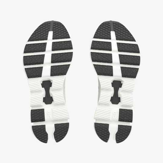 Sole view of Cloud X 4 M training shoes with black and white rubber detailing.
