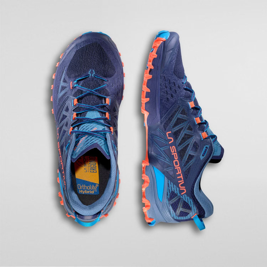 Bushido III trail running shoes with aggressive grip and breathable design.