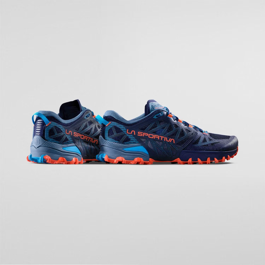 Bushido III trail running shoes with aggressive design and FriXion® Red sole for enhanced grip.