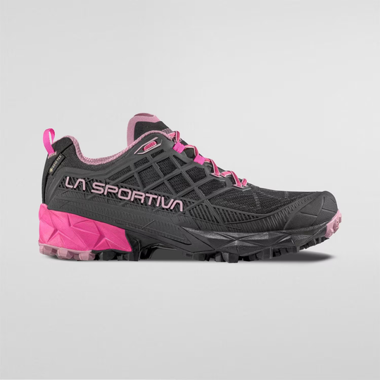 Trail running shoe Akyra II Woman GTX with GORE-TEX and 3D Grid technology.