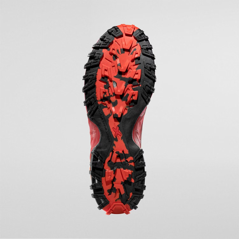Bushido III Gtx trail running shoe with durable FriXion Red sole and Gore-Tex lining.