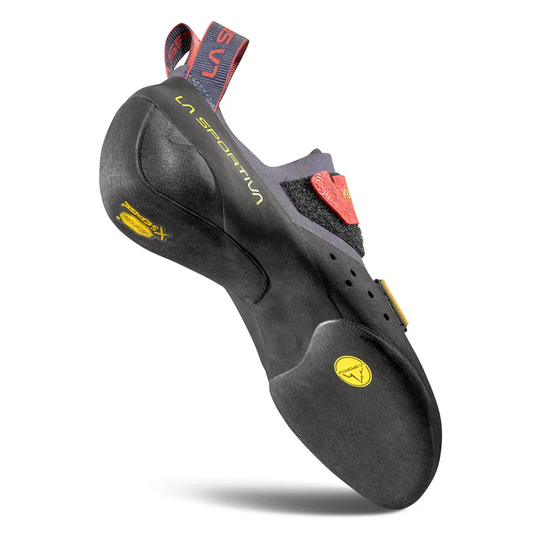 Kubo climbing shoe, versatile indoor bouldering and lead, features advanced heel grip, microfiber upper, Vibram XS Edge sole.