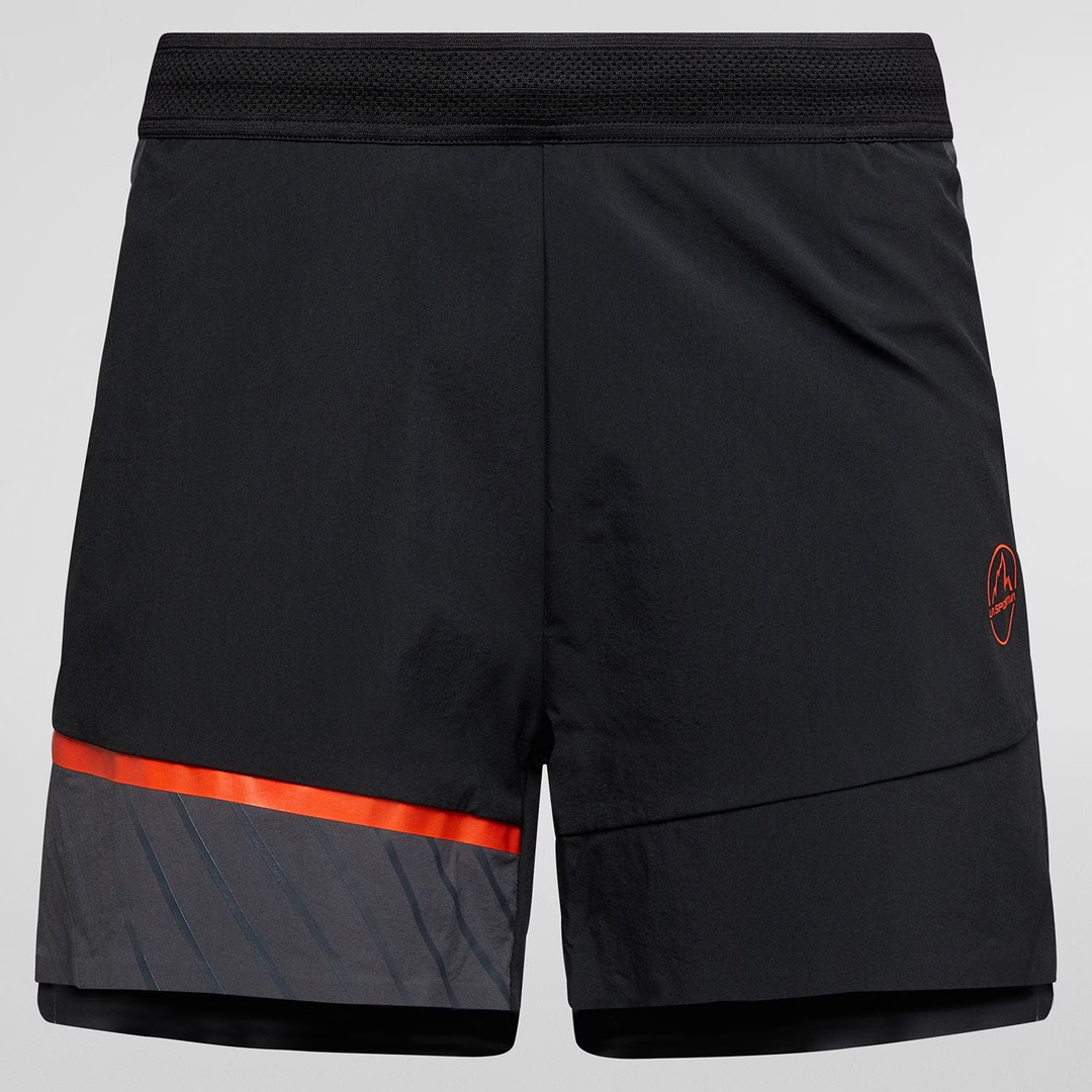 Lightweight, durable Comp Short W for climbing and training with elastic waistband, adjustable drawstring, recycled materials, and slim fit.