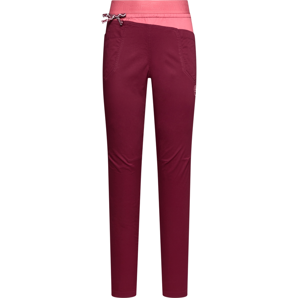 Tundra Pants for women's climbing with adjustable waistband and multiple pockets.