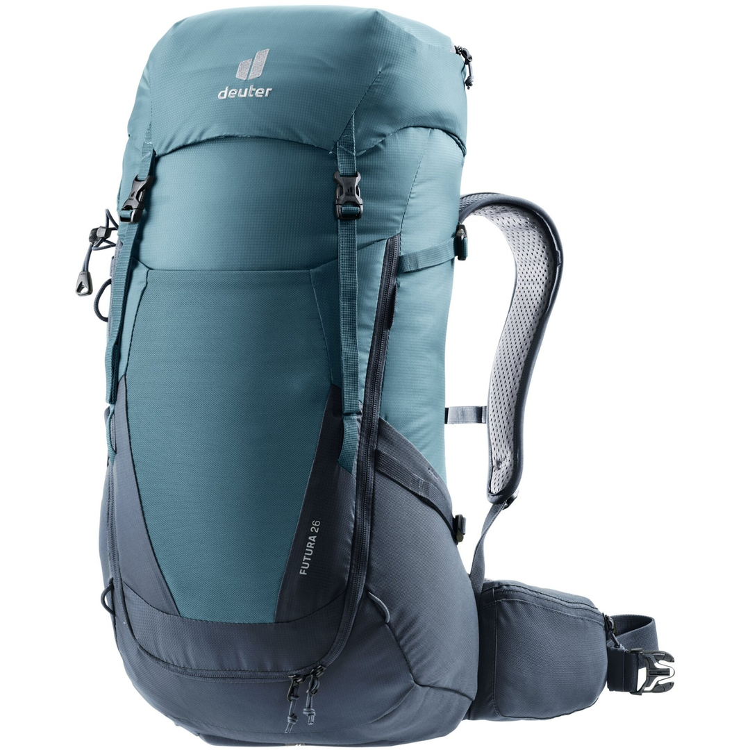 Futura 26 backpack with ergonomic design, Aircomfort system, adjustable straps, and eco-friendly fabric.