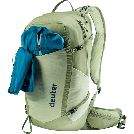 Lightweight Deuter Speed Lite Pro 19 hiking backpack with zip pockets and breathable design.