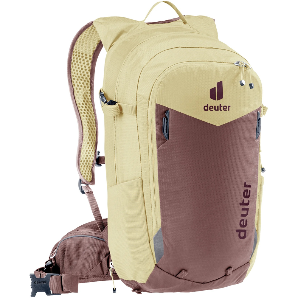 Compact 12+3 SL bike backpack with Airstripes system and versatile storage.