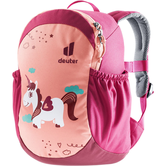 Children's backpack with unicorn design, featuring padded back and soft S-shaped straps for comfort.