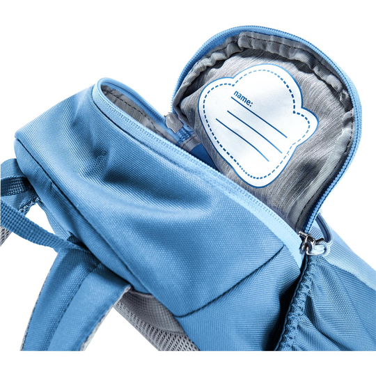 Comfy padded back Pico backpack with soft S-shaped shoulder straps, ideal for toddlers, blue color.