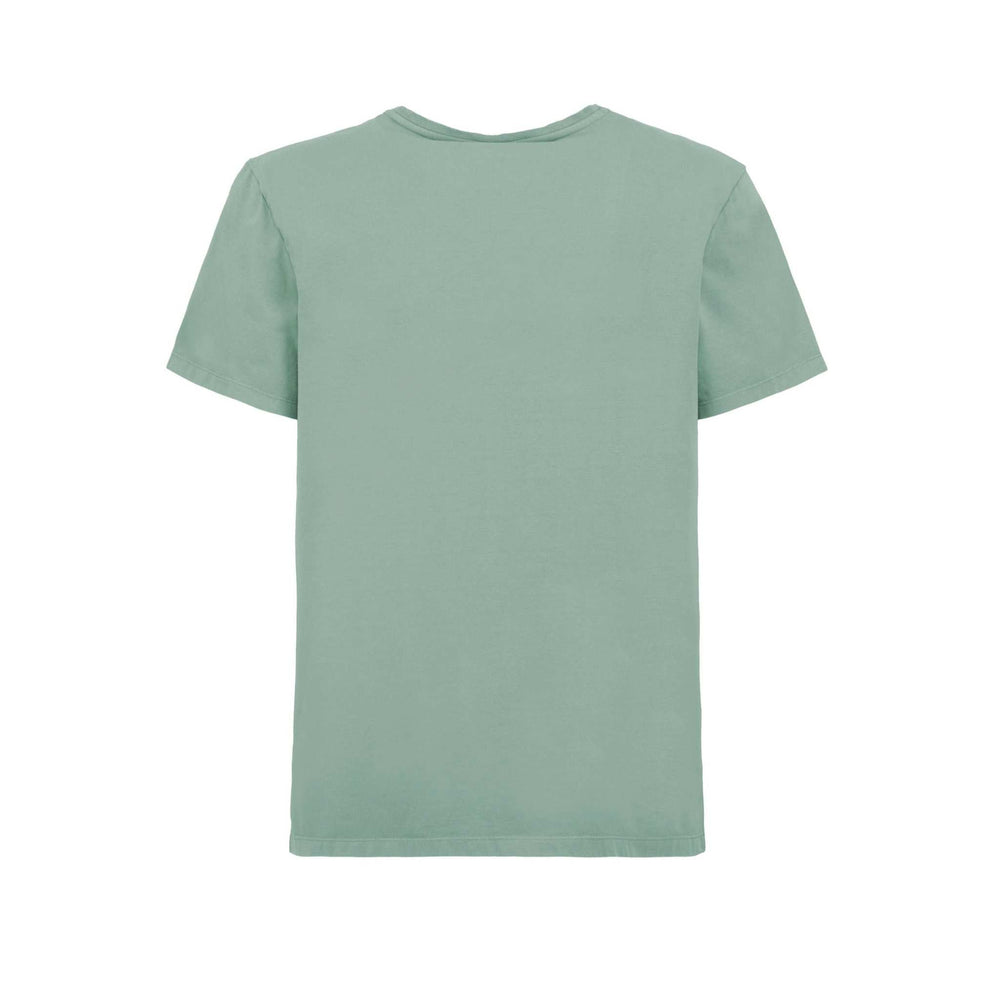 T-shirt in cotone organico bielastico con stampa e vestibilità comoda per attività outdoor Made in Italy